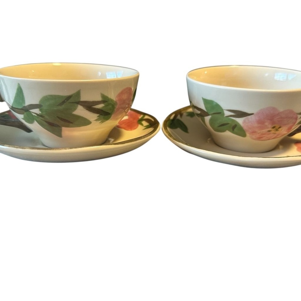 Franciscan Desert, Rose, Earthenware Set of 2‎ Tea Cups And Saucers